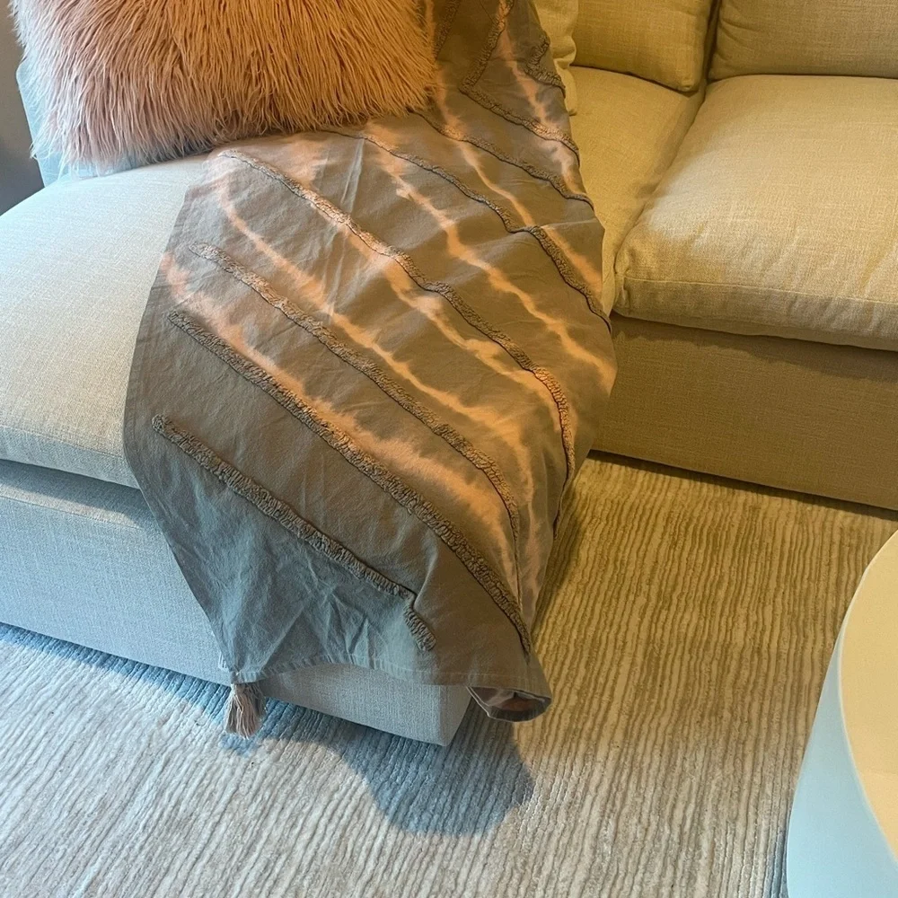 Urban Outfitters Pink and Gray Blanket